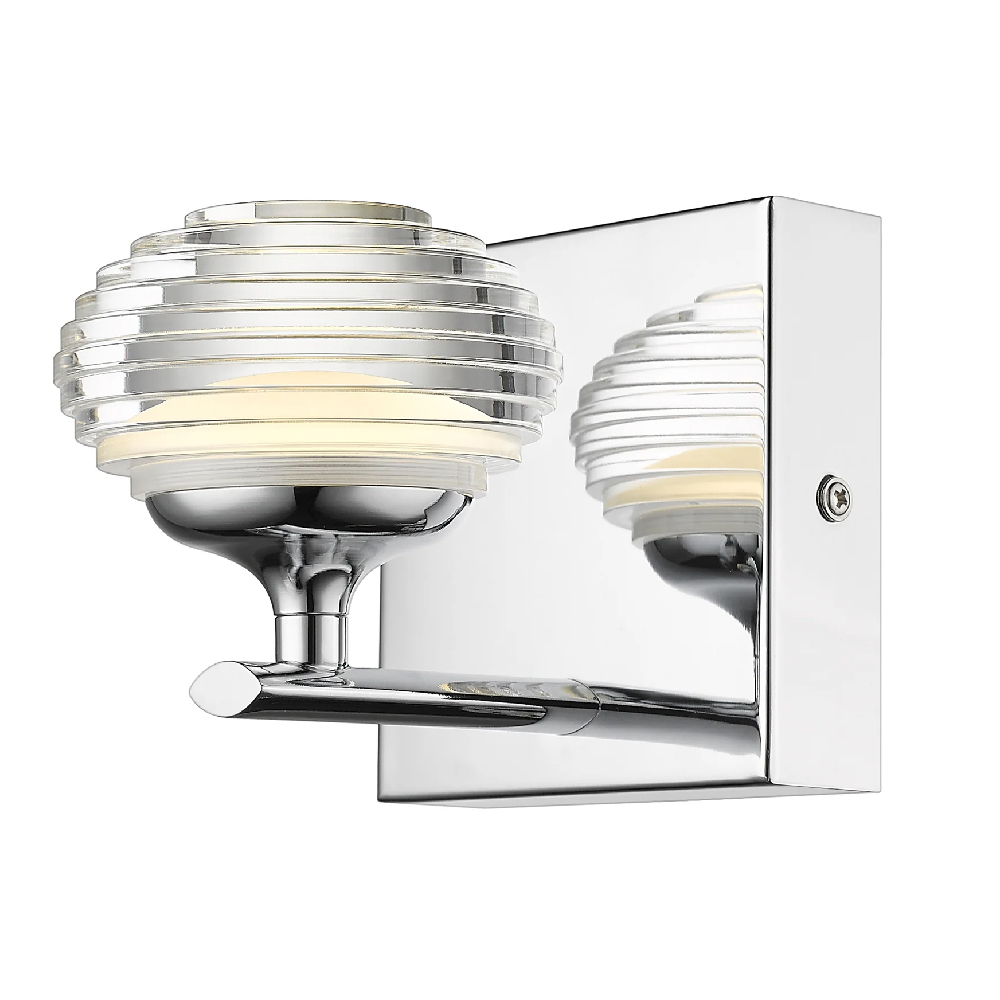 Read more about Lola led ridged glass wall light in chrome