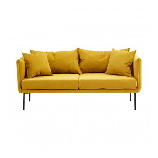 Giausar 2 Seater Fabric Sofa In Yellow_1