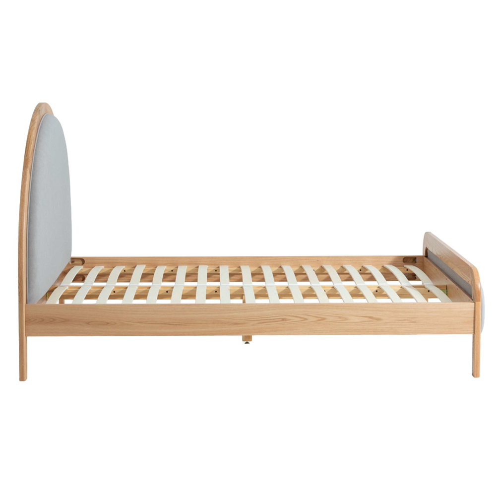 Lolen Wooden Double Bed in Oak and Grey