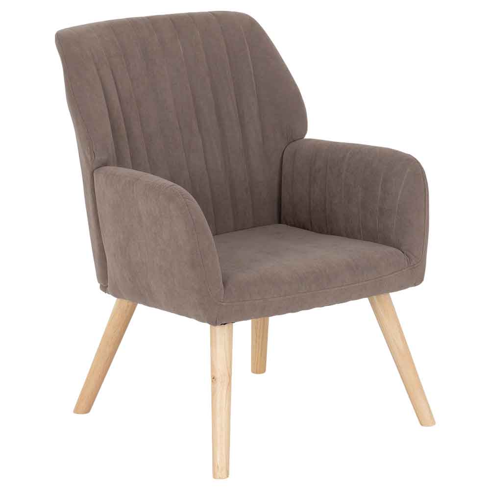 Lomaro Velvet Bedroom Occasional Chair in Brown