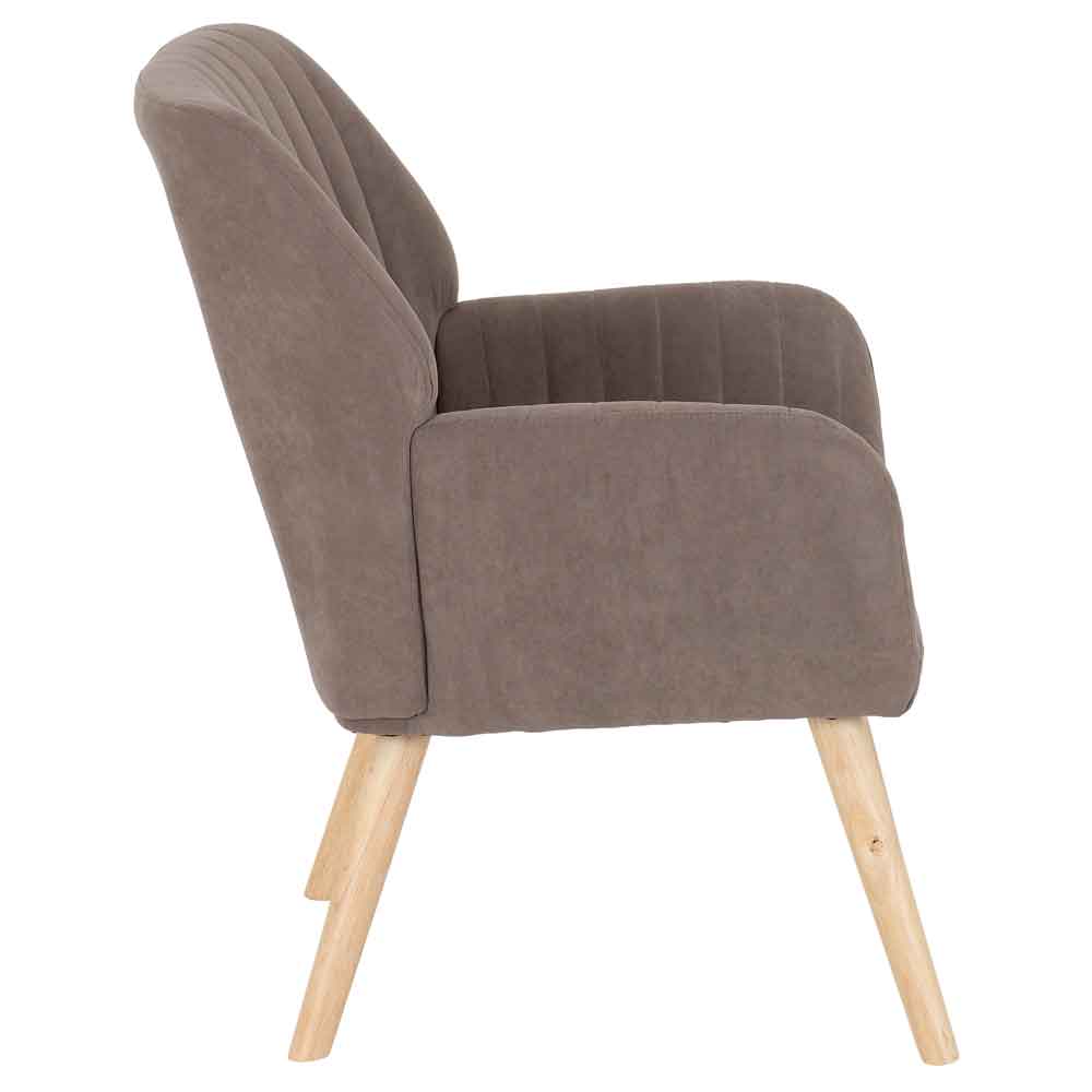 Lomaro Velvet Bedroom Occasional Chair in Brown
