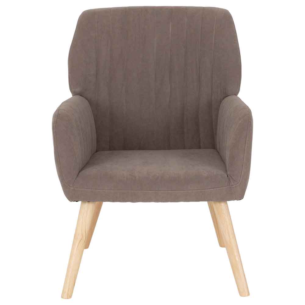 Lomaro Velvet Bedroom Occasional Chair in Brown