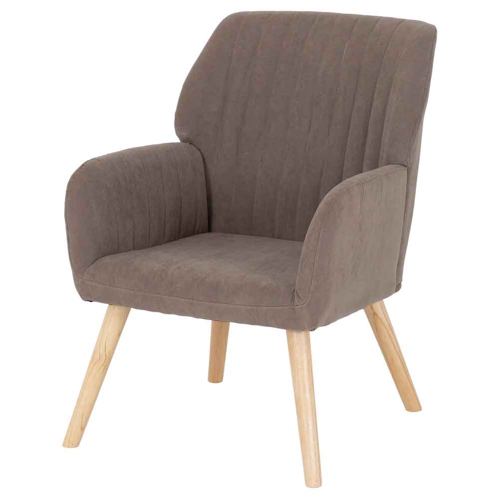 Lomaro Velvet Bedroom Occasional Chair in Brown