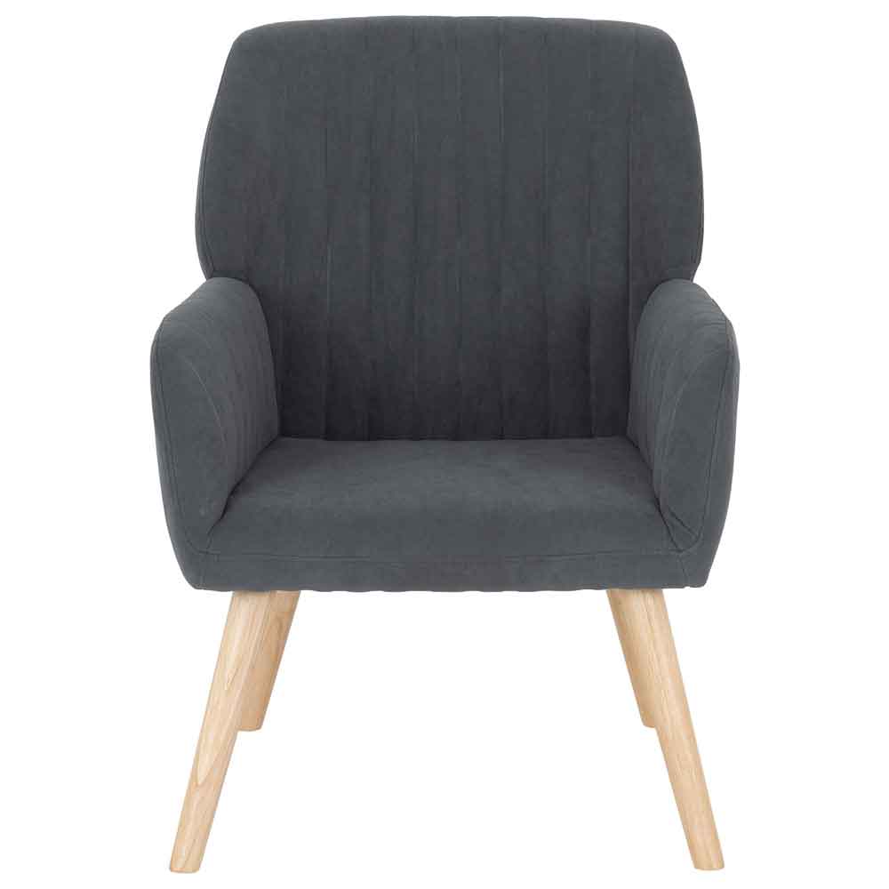 Lomaro Velvet Bedroom Occasional Chair in Dark Grey