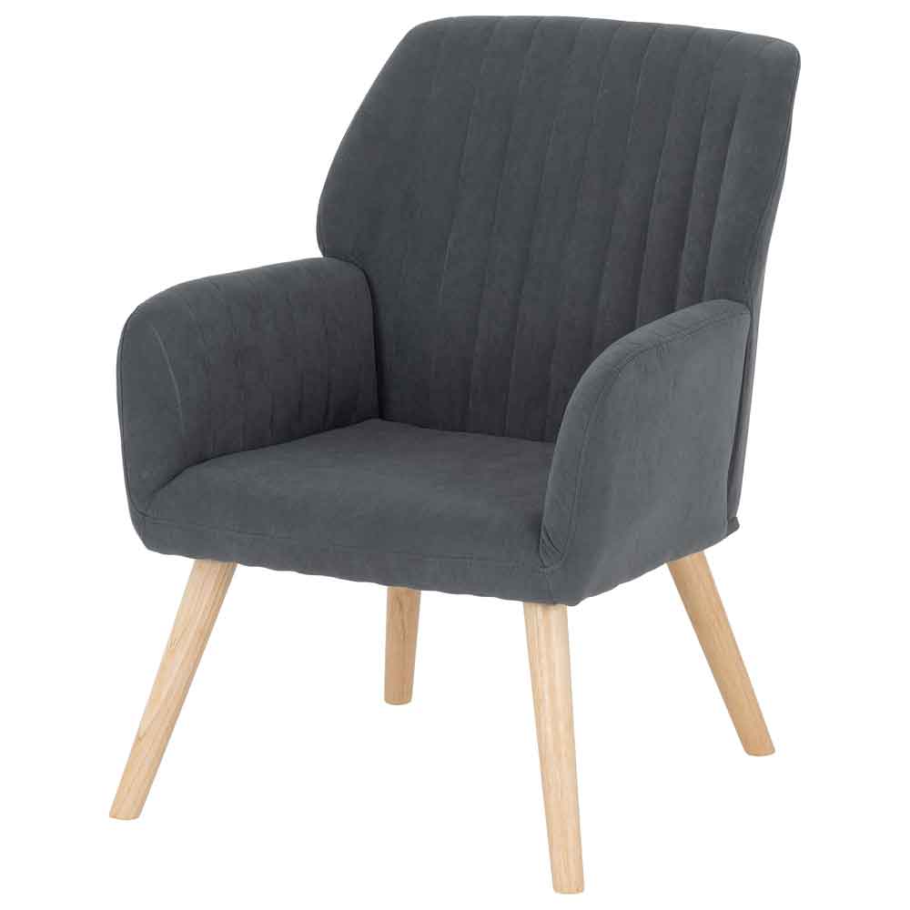 Lomaro Velvet Bedroom Occasional Chair in Dark Grey