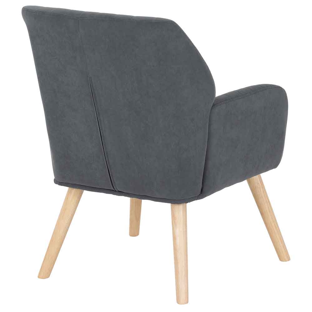 Lomaro Velvet Bedroom Occasional Chair in Dark Grey