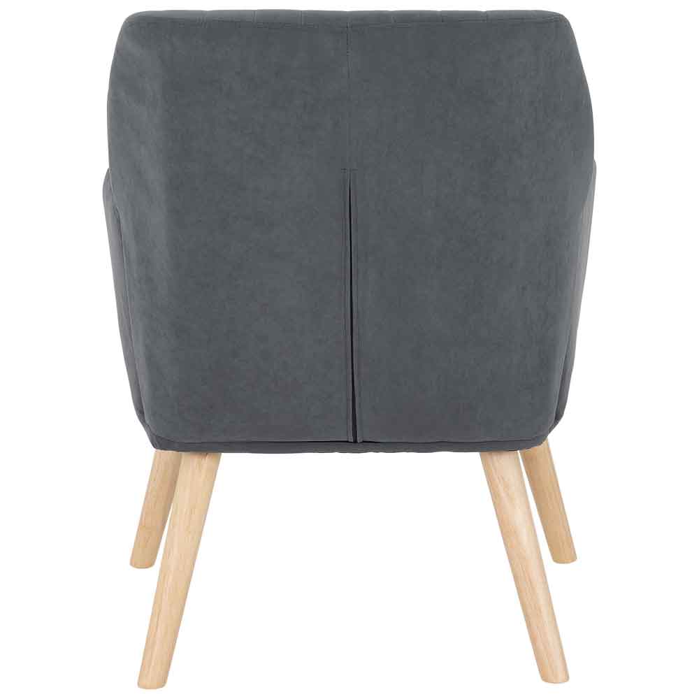 Lomaro Velvet Bedroom Occasional Chair in Dark Grey