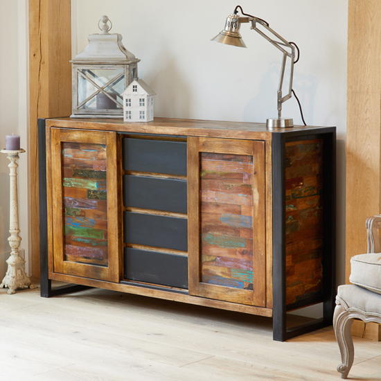 London Urban Chic Wooden 2 Doors And 4 Drawers Sideboard