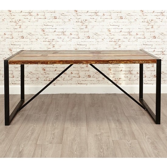 London Urban Chic Wooden Dining Table With Steel Base