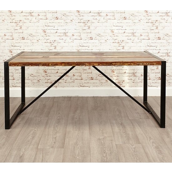 Read more about London urban chic wooden dining table with steel base