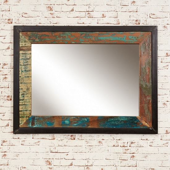 Photo of London urban chic wooden rectangular large wall mirror