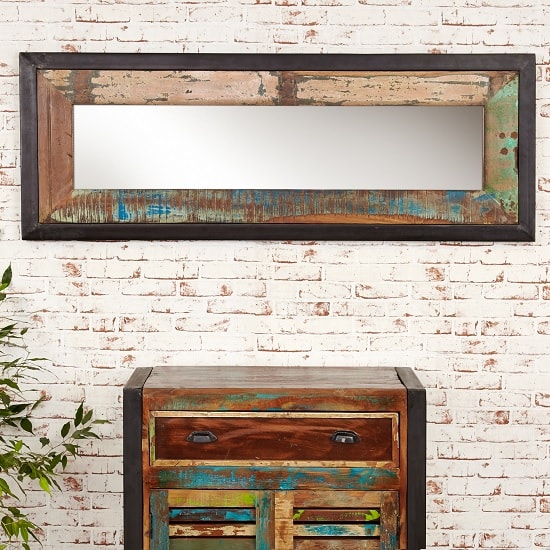 Read more about London urban chic wooden rectangular wall mirror