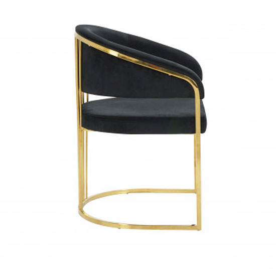 Longi Black Velvet Dining Chair In Pair With Gold Legs Sale