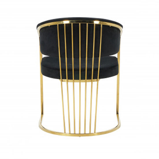 Longi Black Velvet Dining Chair In Pair With Gold Legs Sale