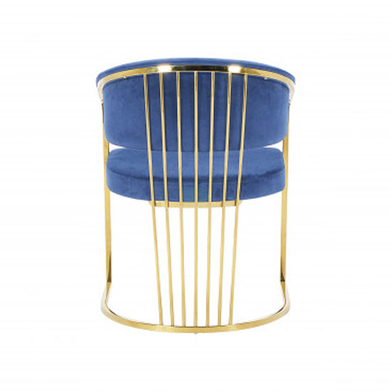 Longi Blue Velvet Dining Chair In Pair With Gold Legs Furniture in