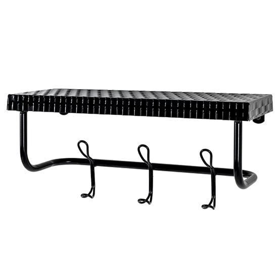 Longview Metal Wall Hung 3 Hooks Coat Rack In Black