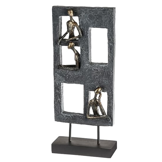 Read more about Lookout poly design sculpture in antique bronze and grey