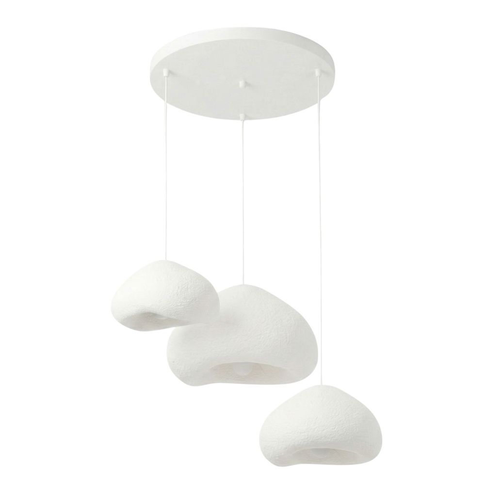 Lora 3 Light Metal Ceiling Pendant Light in White