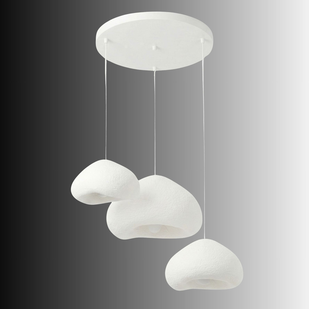 Lora 3 Light Metal Ceiling Pendant Light in White