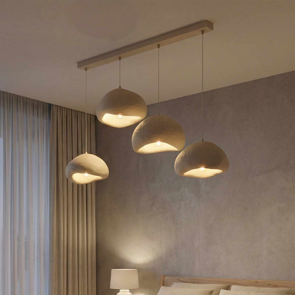 Lora 4 Light Metal Ceiling Chandelier Light in Ecru