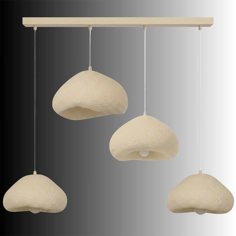 Lora 4 Light Metal Ceiling Chandelier Light in Ecru