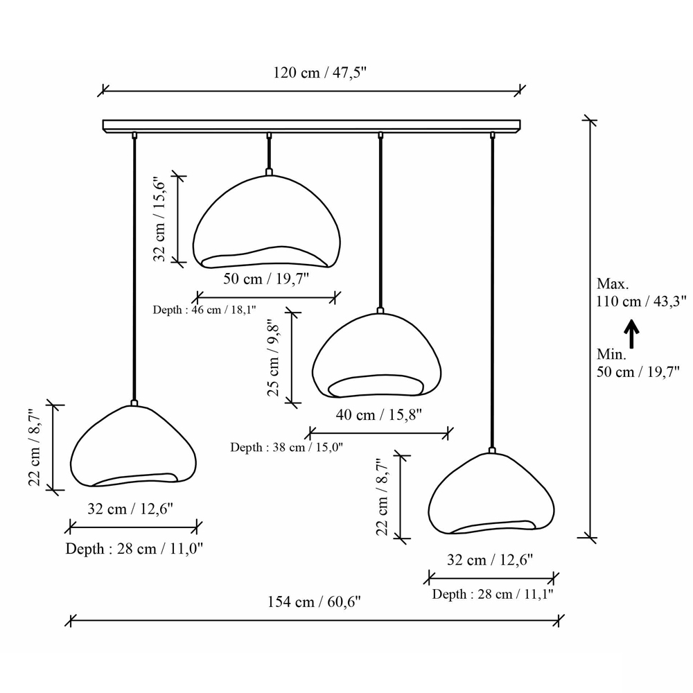 Lora 4 Light Metal Ceiling Chandelier Light in Ecru