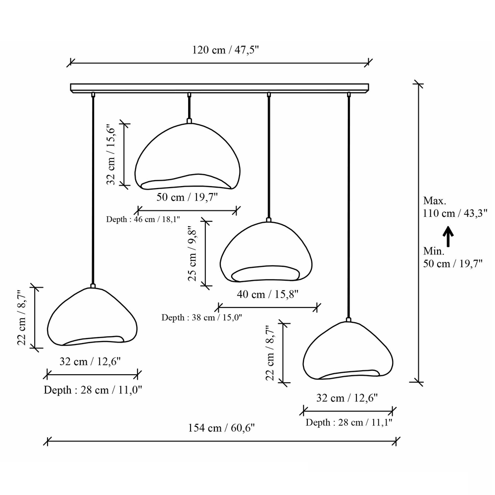 Lora 4 Light Metal Ceiling Chandelier Light in White