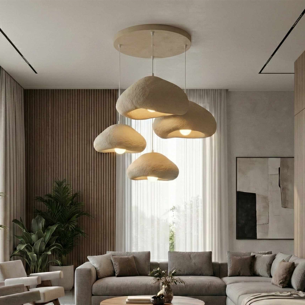 Lora 4 Light Metal Drop Ceiling Chandelier Light in Ecru
