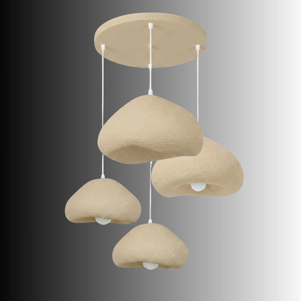 Lora 4 Light Metal Drop Ceiling Chandelier Light in Ecru