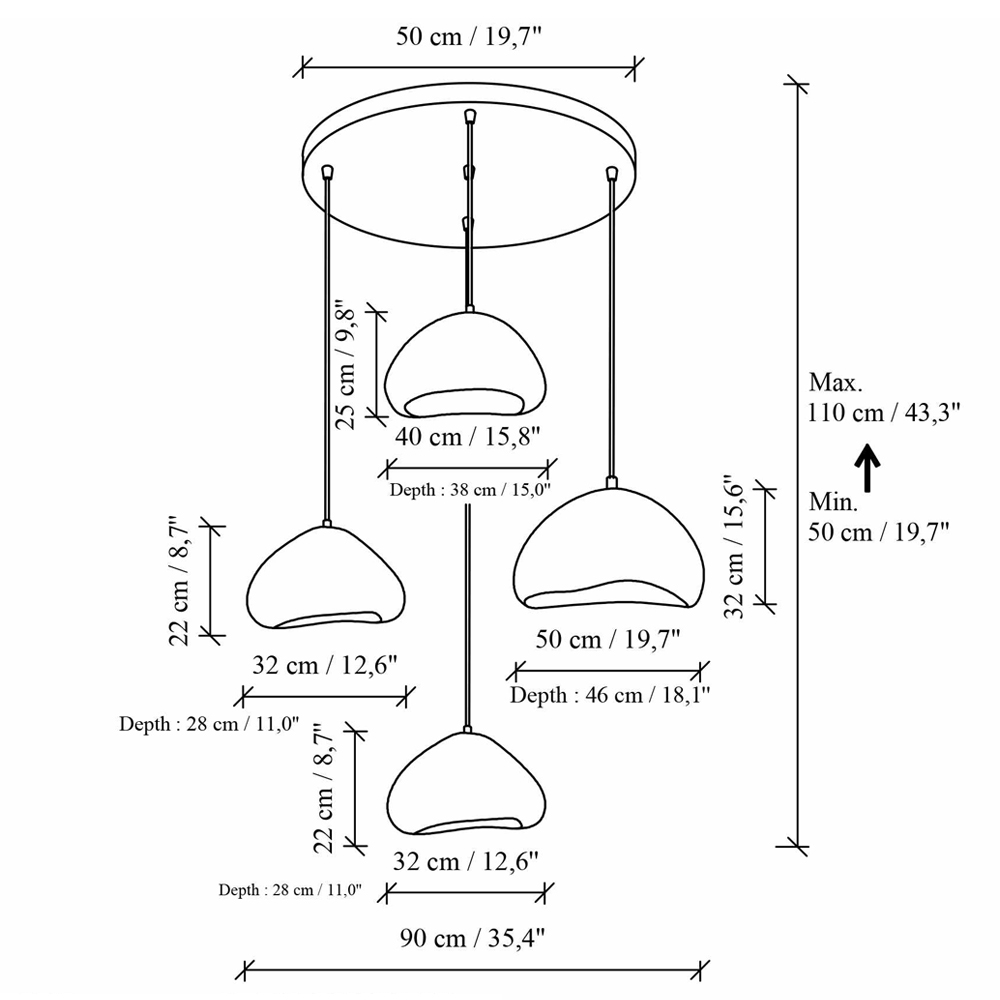 Lora 4 Light Metal Drop Ceiling Chandelier Light in Ecru