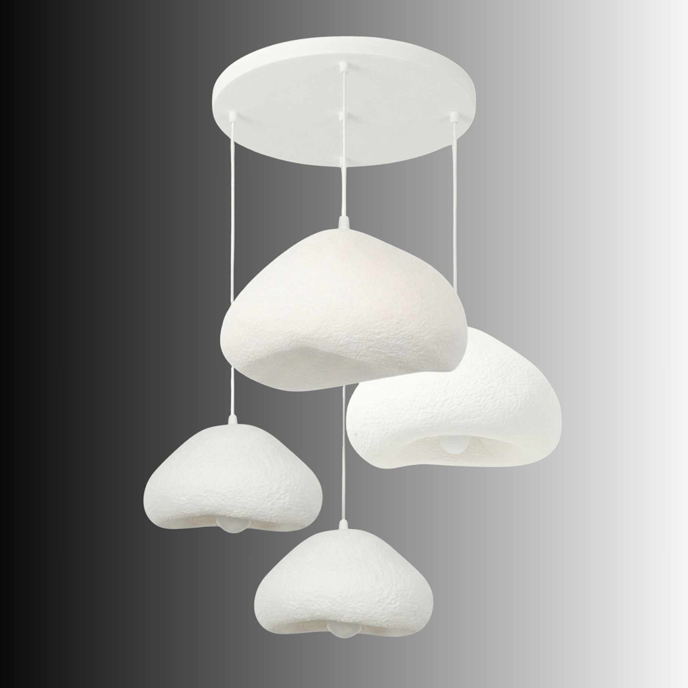 Lora 4 Light Metal Drop Ceiling Chandelier Light in White
