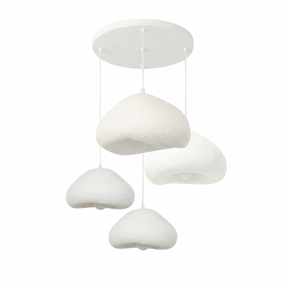 Lora 4 Light Metal Drop Ceiling Chandelier Light in White