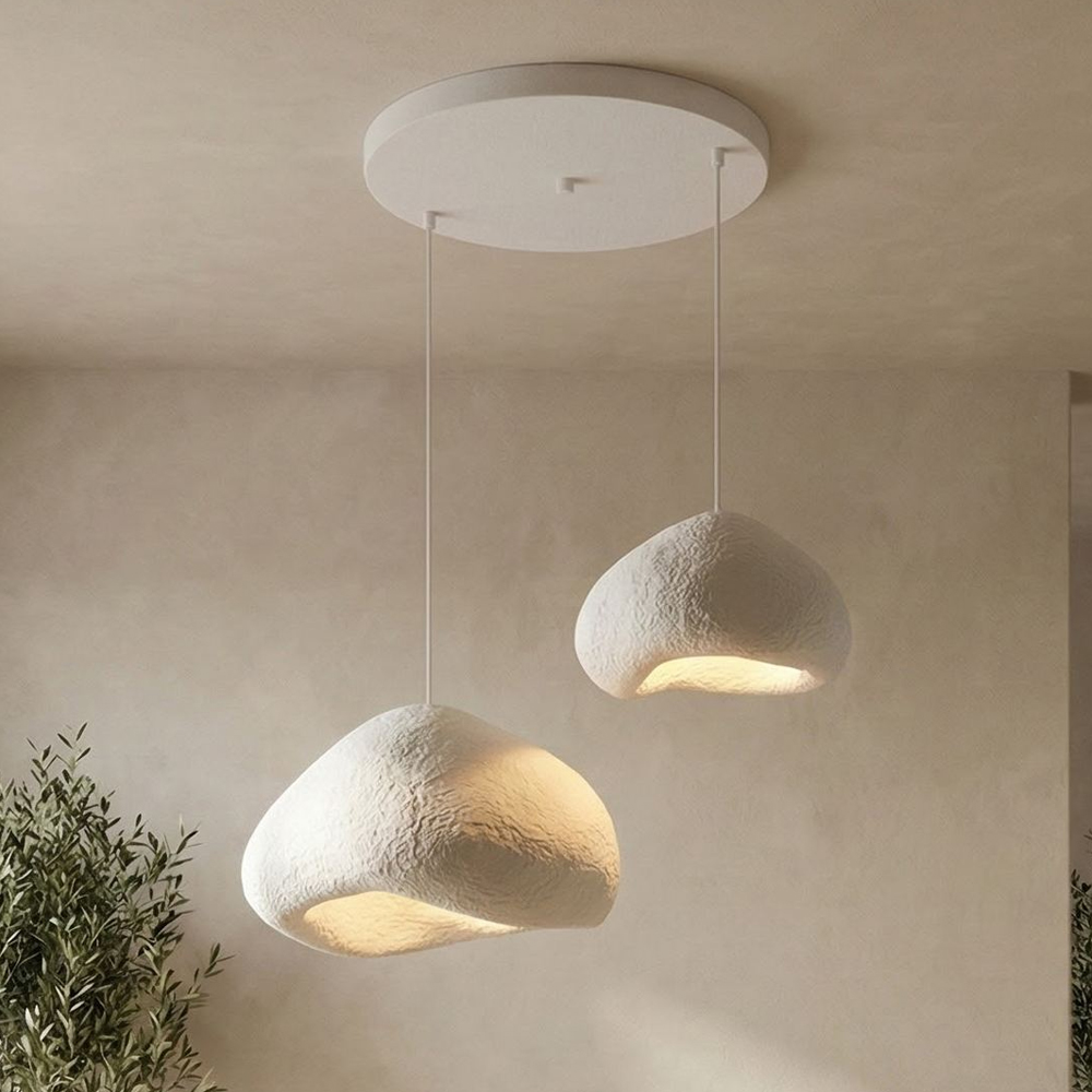 Lora Large 2 Light Metal Ceiling Pendant Light in White