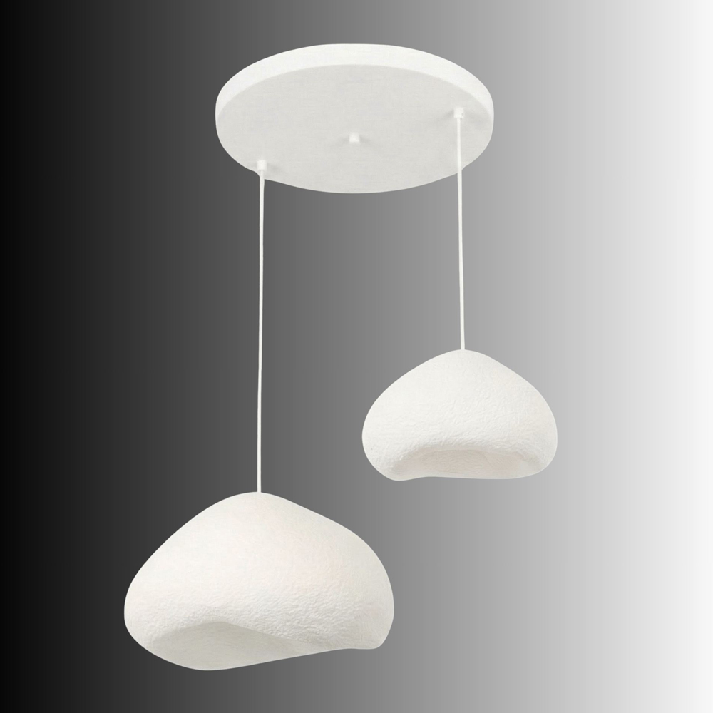 Lora Large 2 Light Metal Ceiling Pendant Light in White