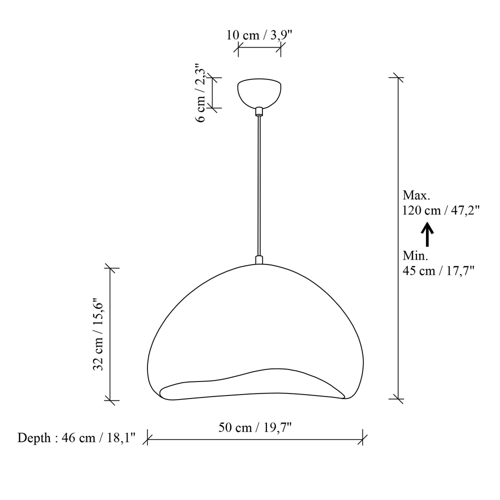 Lora Large Metal Ceiling Pendant Light in White