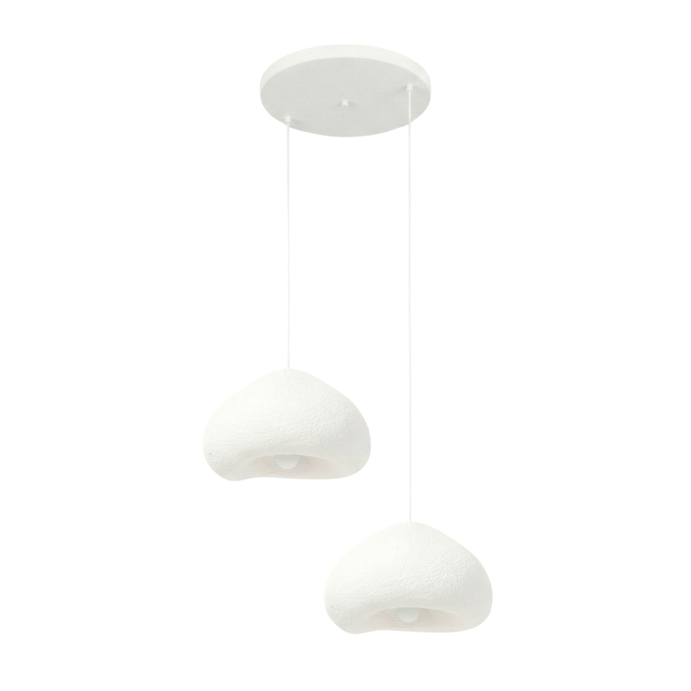 Lora Medium 2 Light Metal Ceiling Pendant Light in White