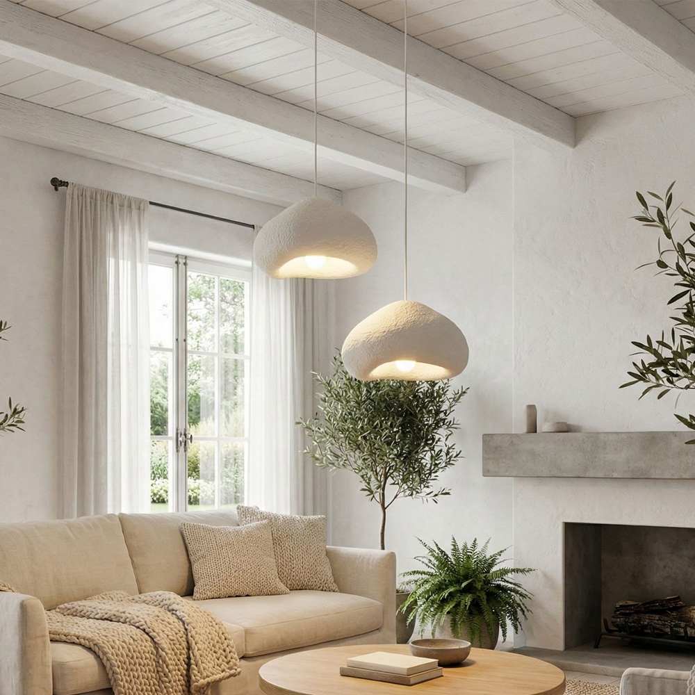 Lora Medium 2 Light Metal Ceiling Pendant Light in White