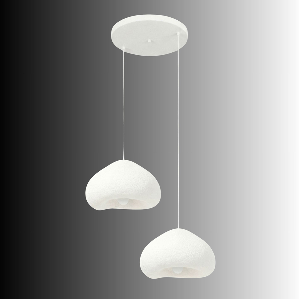 Lora Medium 2 Light Metal Ceiling Pendant Light in White