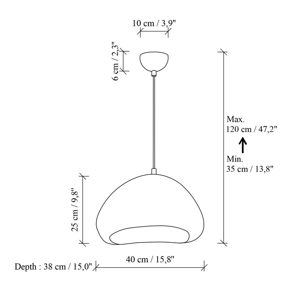 Lora Medium Metal Ceiling Pendant Light in White