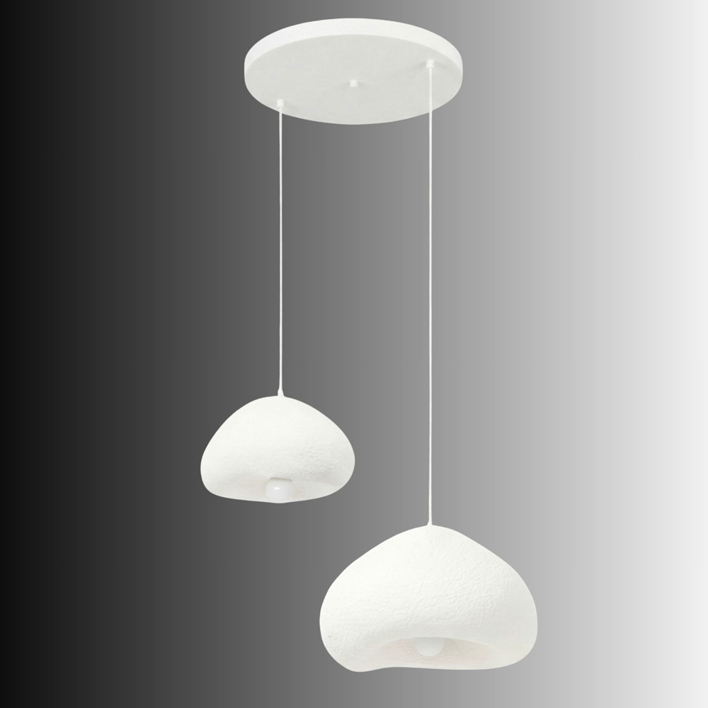 Lora Small 2 Light Metal Ceiling Pendant Light in White