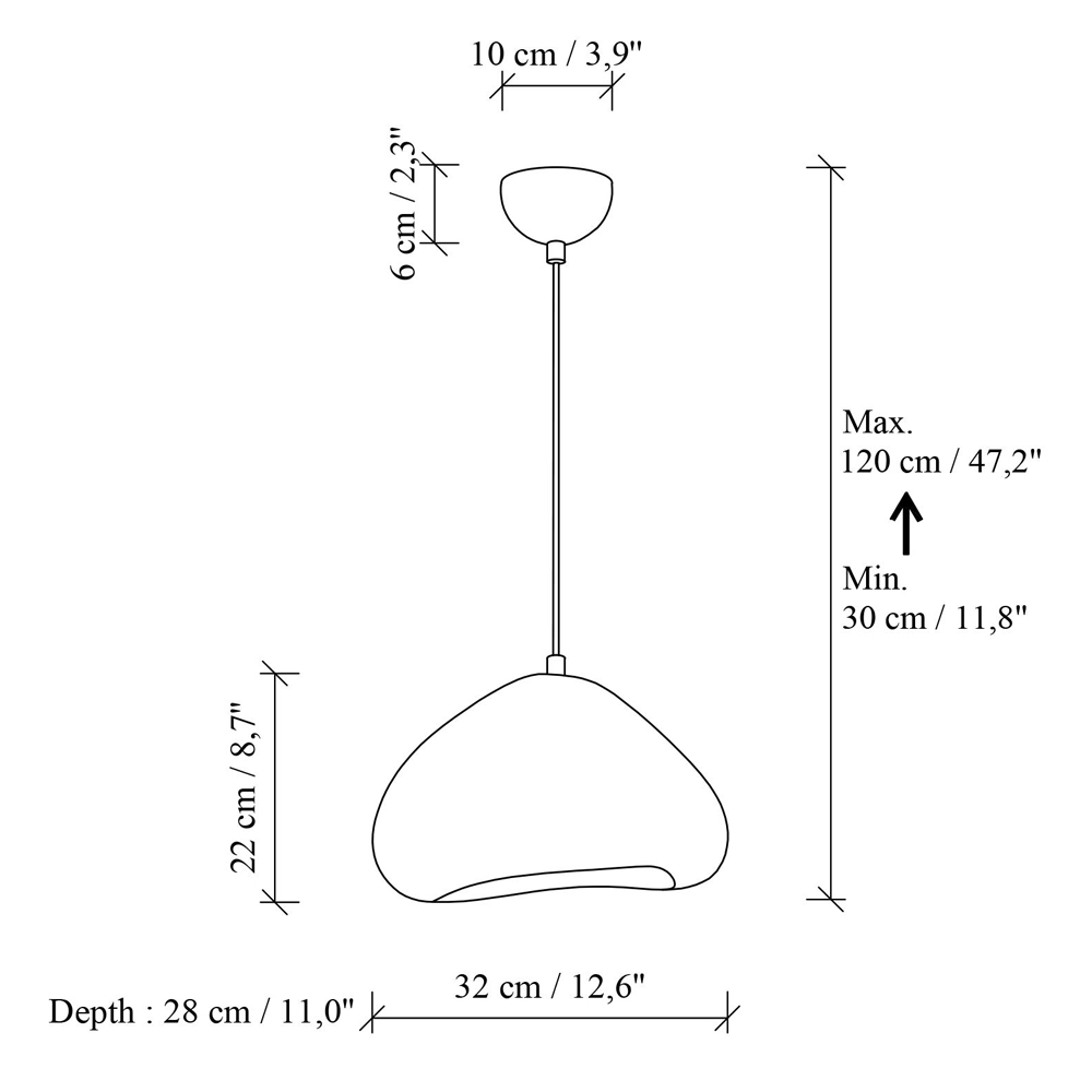 Lora Small Metal Ceiling Pendant Light in White