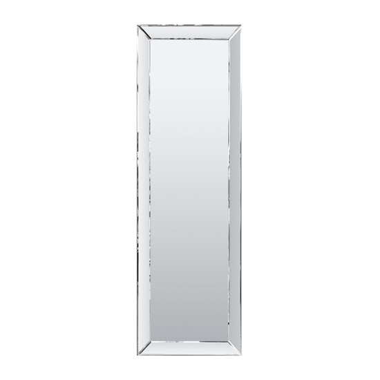 Photo of Lorain bevelled full length wall mirror in silver