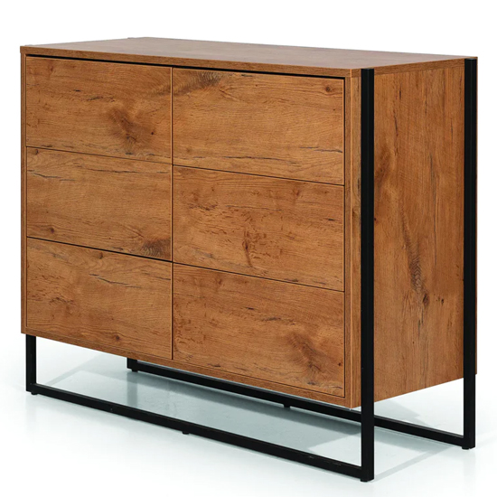 Lorain Wooden Chest Of 6 Drawers In Lancelot Oak thumbnail