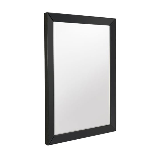Photo of Lorain rectangular bevelled wall mirror in black