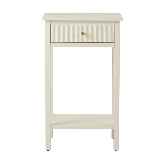 Product photograph of Lorain Wooden End Table With 1 Drawer In Frosty White from Furniture in Fashion