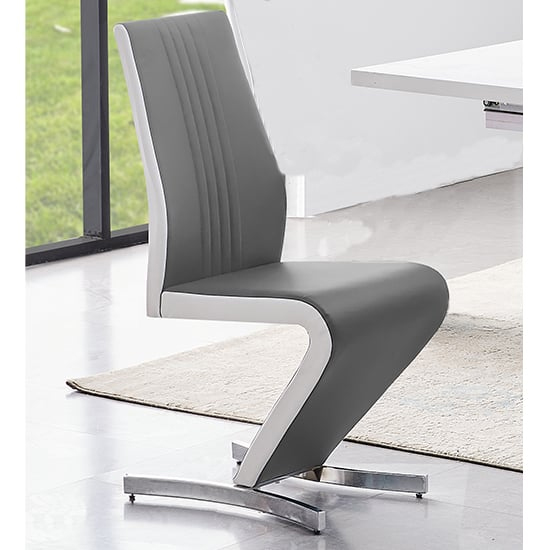 Lorence Extending Grey Dining Table 6 Gia Grey White Chairs_6