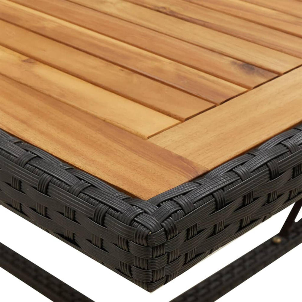 Lorento Garden Wood Grain Dining Table in Black