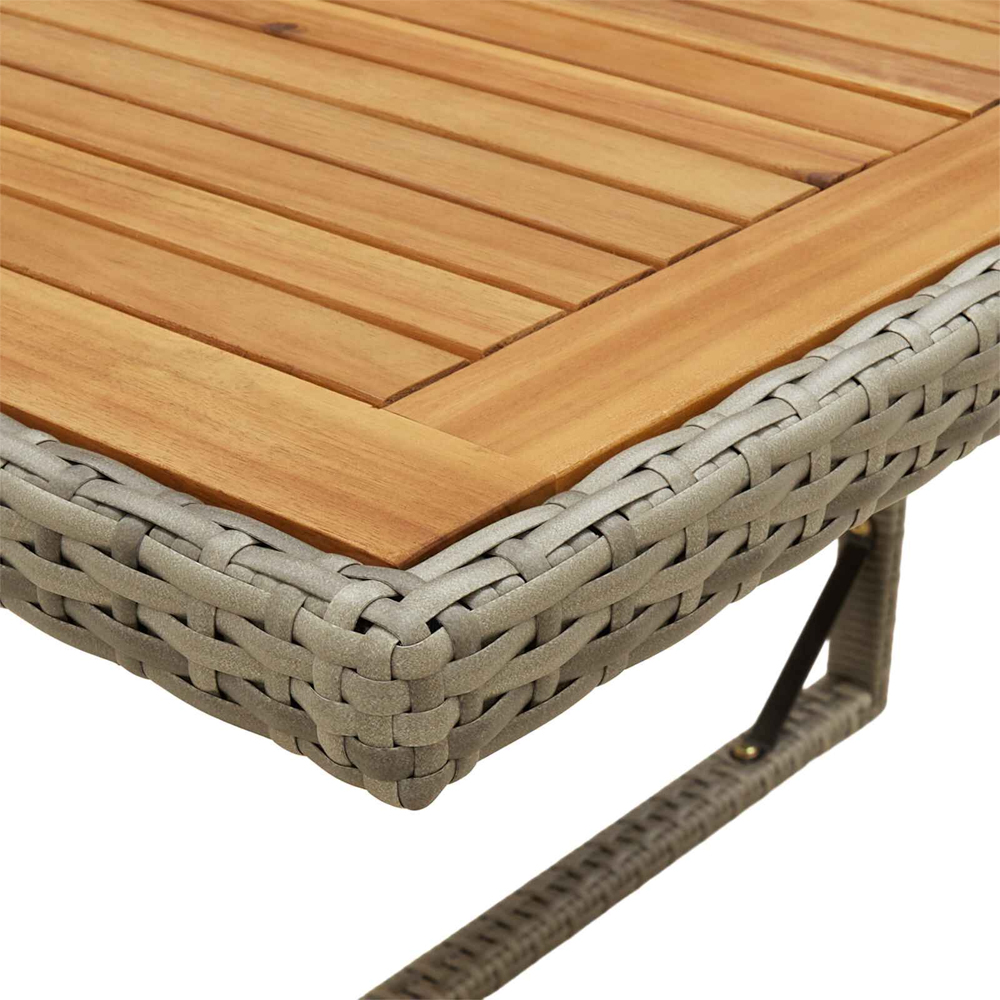Lorento Garden Wood Grain Dining Table in Grey
