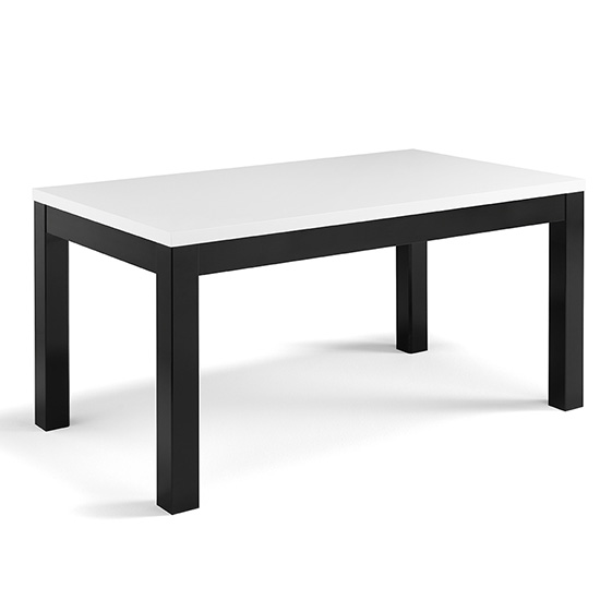 Lorenz Gloss Black And White Dining Table 6 Black Cexa Chairs