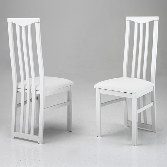 Lorenz Dining Table In Gloss White With 4 White Cexa Chairs
